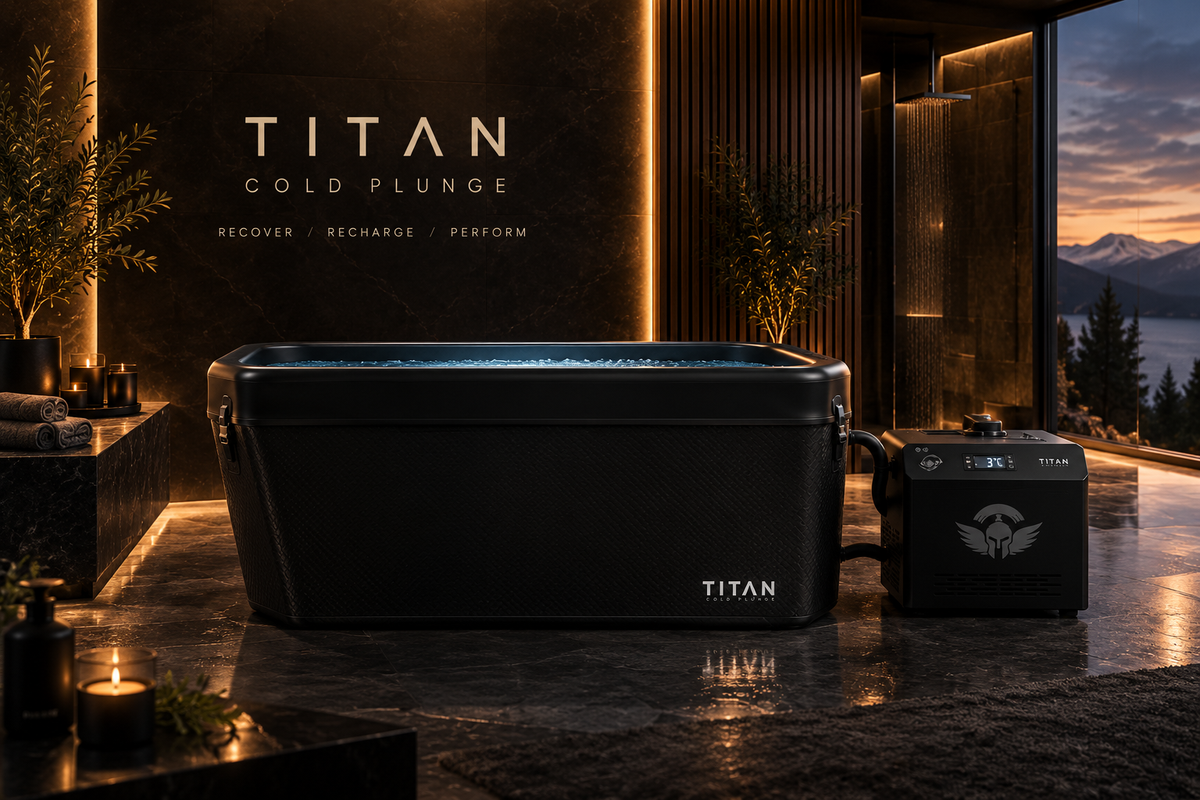 Midnight Black Triumph XL Cold Plunge Tub + Chiller Bundle